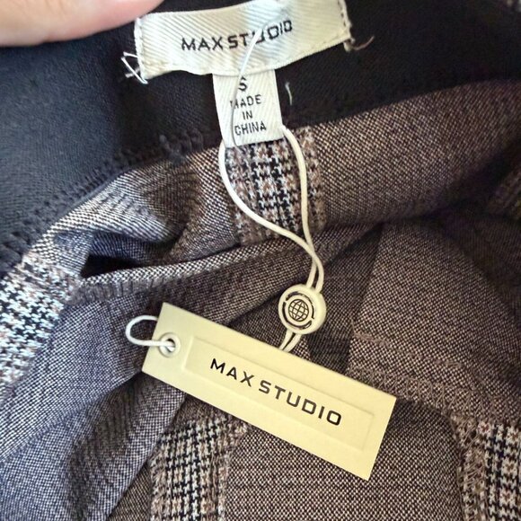 MAX STUDIO Brown Pleated Stretch Holiday Skirt Size Small NEW NWT - Picture 11 of 11